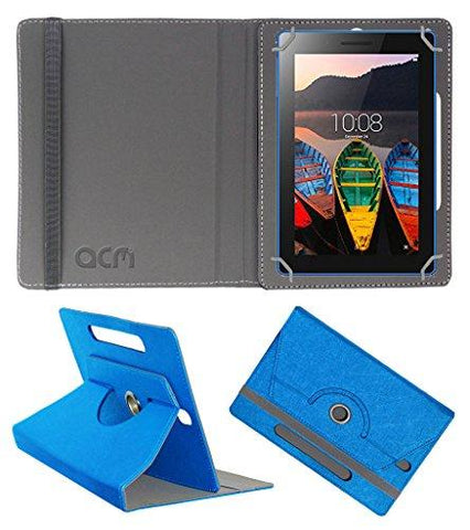 Acm Designer Rotating Leather Flip Case For Lenovo Tab 3 7 Essential Tablet Cover Stand Dark Blue - NEIGHBOUR JOY