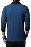 Seven Rocks Men's V-Neck Cotton Tshirt "Unique Neck Navy Melange" (Medium) - NEIGHBOUR JOY