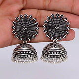 Jaipur Mart Oxidised Silver Plated Handmade Jhumki Earrings For Women - NEIGHBOUR JOY