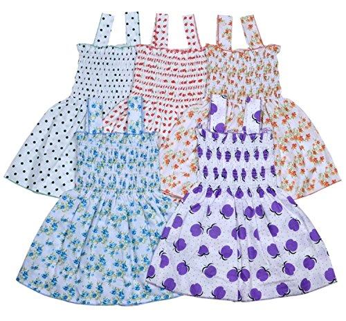 Sathiyas Baby Girls Gathered Dresses` (5) (12-18 Months) - NEIGHBOUR JOY