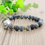 Hot and Bold Silver Plated Warrior Charms & "Certified" Natural Gem/Semi Precious Stones Bracelet. Daily/Party Wear Fashion Healing, Reiki Crystal Jewellery for Men/Women. Weathered Agate Stone. - NEIGHBOUR JOY