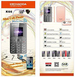 Kechaoda K66 Mini ultra slim credit card size Mobile phone With Bluetooth MP3 FM ** Gold Colour ** FREE CHARGER WORTH 100 RS/- **