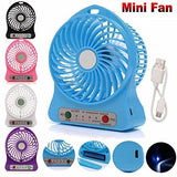 GKP Products ® 3 Speeds Electric Portable Mini fan Rechargeable Desktop Fan Battery and USB Charge Cable