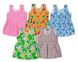 Sathiyas Baby Girls Dresses (Pack of 5) (Printed Button) - NEIGHBOUR JOY