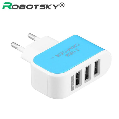 Universal USB Phone Charger Adapter 3 Ports Smart Phone Charge Head Travel Charger For Huawei Samsung iphone Tablet PC EU Plug - NEIGHBOUR JOY